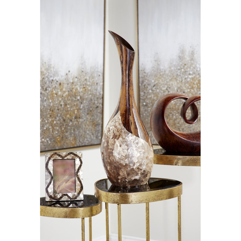 Bay Isle Home Margarito Large Capiz Shell and Natural Banana Wood Floor